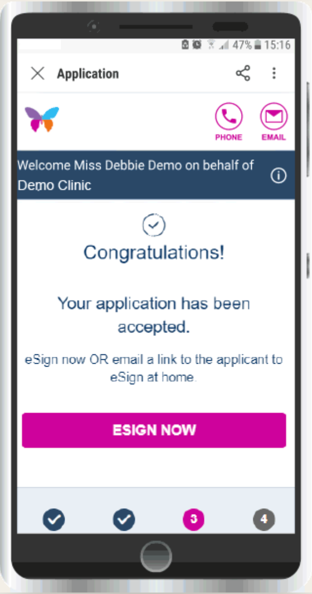 Chrysalis Finance online application on a mobile phone